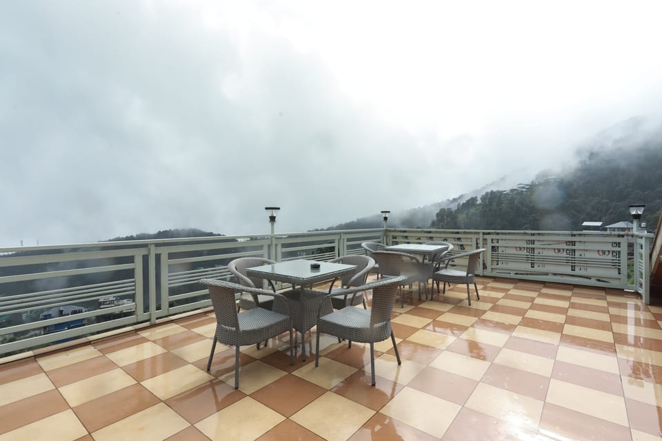 B.R. Resort rooftop with hill views in Dharamkot